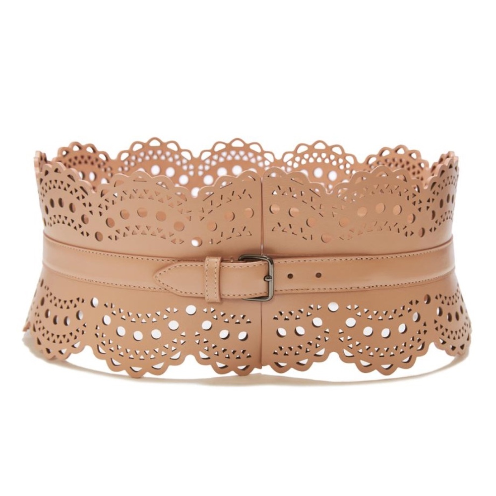 ALAIA Bustier Vienne 120 laser-cut leather belt